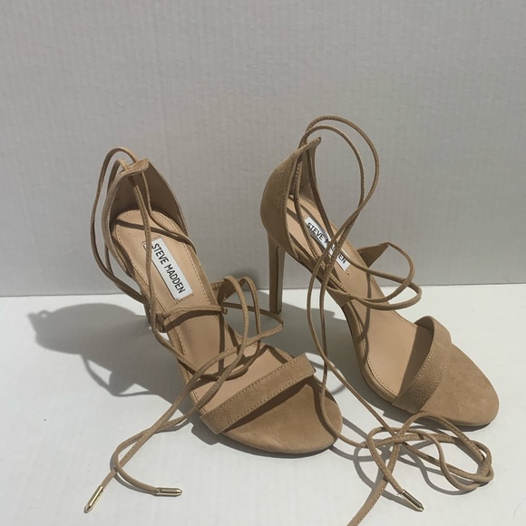 Steve Madden Heels Presidnt Heels Suede Heels Lace Up Heels Tie Up Heels - Picture 3 of 12